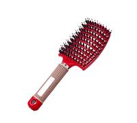 Peigne àfro Filles cheveux cheveux cuir chevelu massage peigne poils poitrine nylon femmes humides brosses de cheveux de démarrage bouclé for salon outils de coiffure Peigne Chauffant(Red)