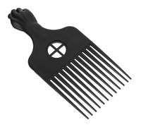 Peigne Afro Plat Vintage en Plastique Noir pour Cheveux