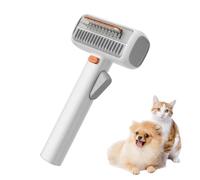 Peigne Animaux 2 en 1 Démêlage, Brosse pour Animal Antipeluche à Poussoir, Étrille de Toilettage à Double Rangée pour Chien Chat, Démêlante et Désépaississante