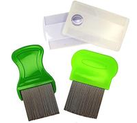 Peigne anti poux. Peigne a poux & lentes 4 pcs. Peigne à poux adulte double face. Produit naturel Lot de peigne anti poux pour cheveux bébé, enfants adultes. Elimination efficace puces chat chien