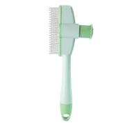 Peigne Anti-Puces Chat | Peigne Autonettoyant pour Chiens à Poil Long | Brosse De Toilettage Douce Avec Bouton De Libération, Extracteur De Tiques Accessoires Pour Animaux Pour Poils