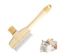 Peigne Anti-Puces Chat - Peigne d'Épilation et Brosse Anti-Puces Pour Chats - Ergonomique Anti-Peluche avec Bouton de Libération pour Toilettage à la Maison et en Voyage