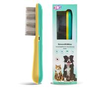 Peigne anti-puces de qualité supérieure pour chiens et chats à poils longs - Outil de détection à 3 rangées en acier inoxydable avec brosse de nettoyage manuelle | Peigne de toilettage électrique à