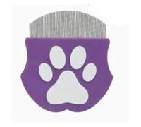 Peigne anti-puces for animaux de compagnie, 2 pièces, peigne universel à dents fines en acier inoxydable for chats et chiens(Purple)
