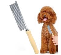Peigne anti-puces, peignes à poignée en bois, brosse à poils de toilettage pour chien, outil de de chat, outil anti-poux, compagnon (9,4 cm, beige), parfait pour les soins des animaux de