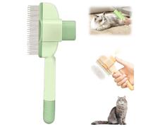 Peigne anti-puces pour animaux de compagnie avec bouton de déverrouillage, brosse de toilettage pour chiens et chats, brosses auto-nettoyantes pour chatons, chiots et animaux de compagnie (orange +
