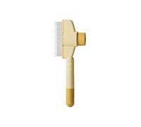 Peigne anti-puces pour animaux de compagnie, brosse multi-usages pour chat pour nettoyer les poils d'animaux (jaune)