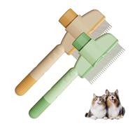 Peigne anti-puces pour animaux de compagnie, brosse pour chats à poils courts et longs, brosse de toilettage pour poils de chat, brosse de toilettage pour chat avec bouton de déverrouillage, peigne