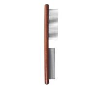 Peigne anti-puces pour chat - 7,87 pouces, bois, argent, grattoir à cuir chevelu, brosse à cheveux, nettoyeur pour animaux de compagnie | Peigne de soins dentaires haut et bas avec poignée et poux en