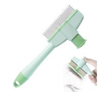 Peigne anti-puces pour chats - Peigne autonettoyant pour chiens de long, accessoire de toilettage doux avec bouton de libération et détachant les tiques pour long court et épais
