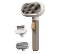 Peigne antidérapant avec 3 têtes pour enlever les poils de chats et chiens - Pour poils courts et longs, massages, salle de bain, nettoyage, maison, appartement, bureau