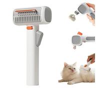 Peigne auto-démêlant et de toilettage 2 en 1, dents en acier inoxydable, élimine efficacement les sous-poils morts et les poils morts, poignée ergonomique antidérapante, convient à toutes les races de