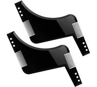 Peigne Barbe Homme, 2 Pièces Beard Shaping Template Tool & Comb, Peigne Sculptant Barbe Taillee Et Entretenue, Barber Tools Pochoir À Barbe,Accessoire De Guide De Rasage Pour Contour Barbe[Z1352]