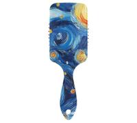 Peigne bleu et jaune pour peinture à l'huile ciel étoilé pour femme noire masseur de tête cuir chevelu pour tous types de cheveux avec poignée ergonomique cepillo para definir rizos