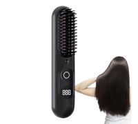 Peigne chaud - Brosse à cheveux chauffante sans fil en céramique | Lisseur à cheveux, brosse à lisser la barbe en céramique Portable, pour filles, femmes, épouse, petite amie, maison, salle de bain, v