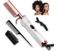 Peigne Chauffant 3 En 1 - ZIG-ZAG TERRITOIRES - Écran LCD - 120-230℃ - Noir - Fonctionnement sans fil