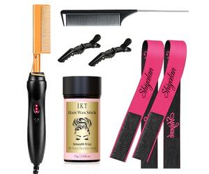 Peigne Chauffant Électrique, Fer à Lisser pour Cheveux Afro, Peigne Lisseur Professionnel (7, unité, 7)