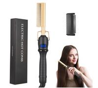 Peigne Chauffant éLectrique,Perruque Afro Avec Peigne Chauffant éLectrique Lisseur Cheveux éLectrique 50Wpour Coiffer une Barbe