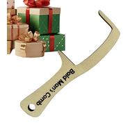 Peigne Chauve Accessoire De Blague Portable En Bois | Peigne d'Entretien pour Homme Sans Cheveux Cadeau pour Père Collègues Anniversaire Noël Poisson d'Avril Fêtes