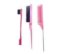 Peigne Cheveux 3-10pcs Hair Styling Comb Set Teasing Brush Triple Rat Tail Combs Edge Tools Braid Tool Loop(PURPLE)