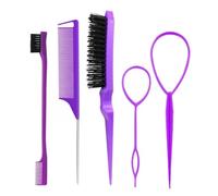 Peigne Cheveux 3-10pcs Hair Styling Comb Set Teasing Brush Triple Rat Tail Combs Edge Tools Braid Tool Loop(MULTI)