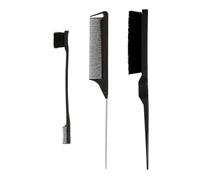 Peigne Cheveux 3-10pcs Hair Styling Comb Set Teasing Brush Triple Rat Tail Combs Edge Tools Braid Tool Loop(Grey)