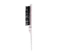 Peigne Cheveux 3Pcs Pro Salon Hair Brushes Comb Slim Line Teasing Back Combing Brush Styling Tools DIY Kit(Transparent Red)