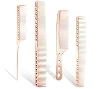 Peigne Cheveux 4PC Professional Hair Combs Barber Hair Cutting Brush Anti-static Pro Salon Hairdressing Hair Care Styling Tools(Golden)