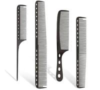 Peigne Cheveux 4PC Professional Hair Combs Barber Hair Cutting Brush Anti-static Pro Salon Hairdressing Hair Care Styling Tools(Black)