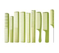 Peigne Cheveux 9pcs Professional Hair Styling Comb With Scale Barber Salon Home Use Hairdressing Tool Hairbrush For Design(Green)