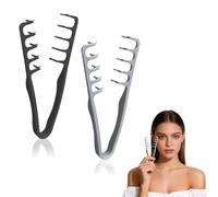 Peigne Cheveux À Texture Pliable 2 Pièces,Peigne à Texture Duveteux En Abs,Grosse Dent Large, Outil Volumisant Les Racines Pour Un Toilettage Volumineux Et Précis (Grey+Black)