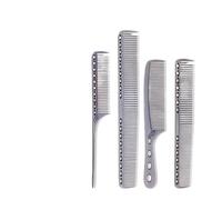 Peigne Cheveux Aluminum Comb Set Barber Metal Hair Dressing Combs Hairdressing Ultra Thin Brush Salon Tools(Black)
