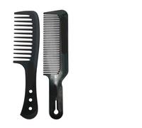 Peigne Cheveux Black Flattop Hair Cutting Comb Wide Tooth Men Cut Hair Brush Professional Barber Hair Clipper Hairdressing Carbon Combs(Orange)