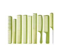 Peigne Cheveux Lot de 9 peignes coiffure gradués multifonctions for coiffeur, démêlant, soins capillaires, maquillage, styliste(Green)