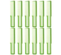 Peigne Cheveux Peigne de coupe cheveux en Fiber carbone, 12 pièces, peigne coiffure à dents fines, antistatique for Salon maison(12pcs Green)