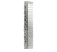 Peigne Cheveux Peignes de barbier portables en acier, 2 pièces, motif sculpture barbe for hommes, soins la moustache, outils coupe cheveux, peigne coiffure for Salon(Silver2)