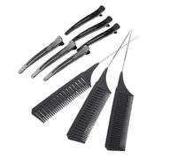 Peigne Cheveux Professional Hair Dye Highlighting Comb Set Efficient Split Tooth Design, Non-Slip Grip, Styling Tools(Black Comb Set 2)