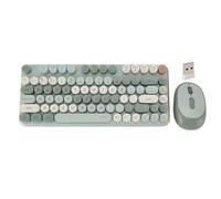 Peigne Clavier et Souris sans Fil coloré, Joli Ensemble Clavier et Souris sans Fil 82 Touches, Clavier et Souris Bluetooth sans Fil 2,4 G pour PC, Ordinateur Portable, Tablette