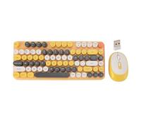 Peigne Clavier et Souris sans Fil coloré, Joli Ensemble Clavier et Souris sans Fil 82 Touches, Clavier et Souris Bluetooth sans Fil 2,4 G pour PC, Ordinateur Portable, Tablette