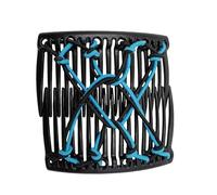 Peigne Clip Elastique Double Peigne Cheveux Vintage Magique Pince à Cheveux Flexible Antidérapant Maintien Sécurisé pour Tresses et Chignons 5cm Noir 1 Pièce