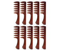 Peigne coiffant Peigne à cheveux professionnel à dents larges pour hommes avec longue poignée ergonomique bord arrondi léger portable Matériau PS 10 pièces ensemble 18,5 cm (Marron Transparent)