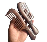 Peigne Combs Wood Comb Beard Handicraft Hair Styling Wide Tooth and Narrow Gift(Wide 1PC 2)