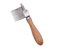 Peigne de brossage quotidien pour chien, manche en bois, dents en acier inoxydable, aide démêlage, nettoyage du pelage, soin des cheveux lâches, taille 7, 28 x 2, 36 pouces, peigne démêlant pour aide