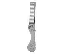 Peigne de cheveux pliable zinc alliage anti-statique portable pliant coiffure peigne lisse dents pour hommes femmes voyage la taille de poche 9,3 x 2,7 cm (Argent)