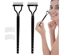 Peigne De Cils Pour Les Yeux - 2 Packs De Dents En Métal Définissent | Peigne De Formation De Cils Avec Couverture Protectrice | Outil Cosmétique De Maquillage Des Brosses À Sourcils | Supplies De Bea