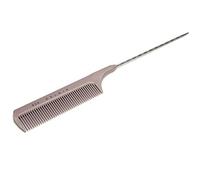 Peigne de Coiffage Professionnel | Peigne de Queue de Rat Pintail en Spirale avec Pointe en Alliage | Peigne de Mise en évidence Facile à Poignée et à la Poignée Facile pour le Salon et (GRAY)