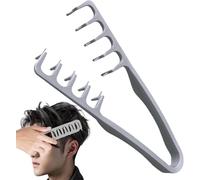 Peigne de coiffage texturé, peigne texturé, appareil de maquillage pour fond de teint, outil de volume maximum, accessoire de toilettage pour femmes et hommes (gris)