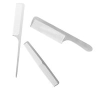 Peigne de Coiffeur Professionnel en Acier Inoxydable Argenté, Lot de 3 set | Antistatique, Réduit la Pression du Poignet, pour Coupe Capillaire, Format Salon, Usage Professionnel
