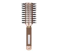 Peigne de coiffure antistatique en nylon double face, peigne de coiffure professionnel avec poils pour stylistes de soins capillaires, couleur or 23,5 cm