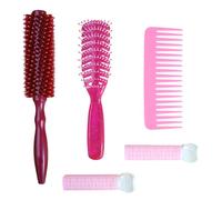 Peigne de coiffure avec grille d'aération - Brosse ronde à dents larges - Pour brushing, démêlant, coiffure, coiffure, ventilé